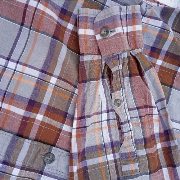 Eddie Bauer Classic Fit Plaid Gray Brown Longsleev - Picture 3 of 9